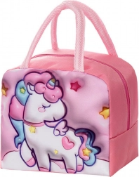 Borsa termica porta merenda con unicorno, rosa, 23 cm