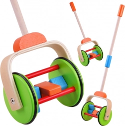 Giocattolo in legno colorato da spingere per bambini