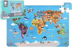 Puzzle in legno Mappa mondiale 48 pezzi