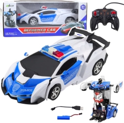 Auto di polizia–robot 2 in 1 radiocomandato 1:18