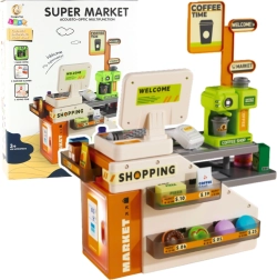 Cassa con caffetteria per bambini con luci e suoni, 70 pezzi