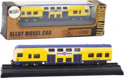 Modello da collezione in metallo del treno giallo‑blu 1:48