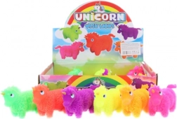 Unicorno peloso luminoso – giocattolo in gomma per bambini