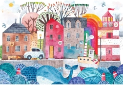 Puzzle Porticciolo 250 pezzi con Adesivi