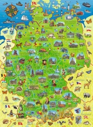 Puzzle mappa colorata della Germania XXL