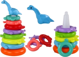 Torre impilabile colorata con 8 anelli – giraffa, 29 × 14 × 14 cm