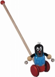 Giocattolo a spinta in legno Krtek con campanelli