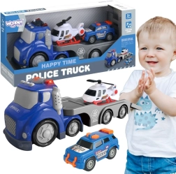 Woopie City Truck carro attrezzi della polizia blu con effetti luminosi e sonori