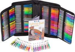 Penna gel colorata in astuccio, 120 pz + 120 ricariche