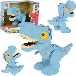 Figura di dinosauro velociraptor blu con arti mobili