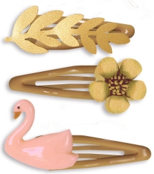 Fermagli per capelli Djeco Carmen – cigno, fiore e foglia
