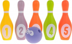 Birilli in schiuma con pallina per bambini 6m+ (5 pz) – colori pastello e fischietto