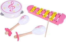 Set di strumenti musicali in legno per bambini – xilofono, tamburello e maracas