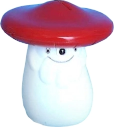 Salvadanaio a forma di amanita in plastica 12 cm