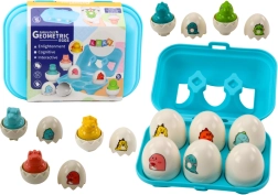 Set colorato di sei uova di dinosauro geometriche