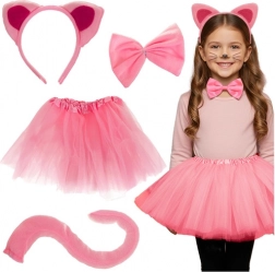 Costume da gattina rosa per ragazze 4in1 KRUZZEL