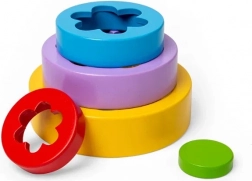 Bigjigs Toys torre impilabile floreale in legno FSC