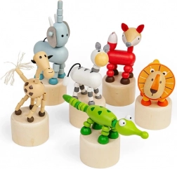 Bigjigs Toys animali a pressione in legno Safari
