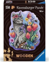 Puzzle sagomato in legno Gatta Magica 150 pezzi Ravensburger
