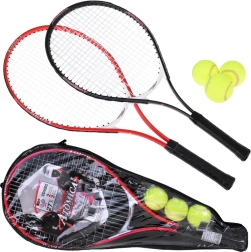 Set da tennis - 2 racchette e 3 palline con custodia