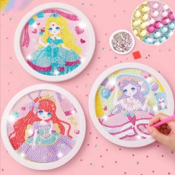 Pittura diamantata 20 × 20 cm con cornice rotonda