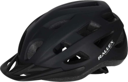 Casco da ciclismo Rallex con visiera, nero, M 54–58 cm