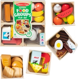 Set di alimenti in legno FOOD GROUPS 25 pz
