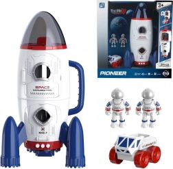 Razzo spaziale con effetti luminosi e astronauti 29,1 × 15,8 × 15 cm