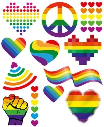 Grande foglio con patch arcobaleno