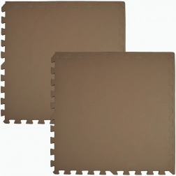 Tappetino in schiuma HUMBI 120 × 60 – puzzle grandi impermeabili, sicuri per bambini, beige scuro (cappuccino) – 2 pz
