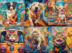Puzzle 2000 pezzi cuccioli, gattini e animali domestici