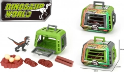 Figura di dinosauro 16 cm in gabbia con accessori
