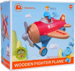 Aereo rosso in legno con luci e suoni