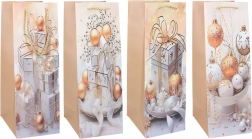 Sacchetto regalo per bottiglia Natale M 12 × 35 × 9 cm