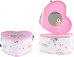 Scatola portagioie musicale con ballerina – cuore, rosa