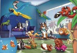 Puzzle da pavimento Animali domestici 48 pezzi