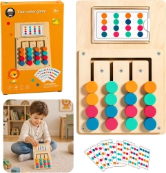 Gioco logico in legno per bambini – puzzle di bottoni colorati con carte (12 pz)