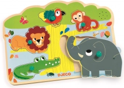 Puzzle da inserto Animali della giungla con suoni Djeco