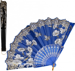 Ventaglio pieghevole colorato con motivo floreale 23 cm