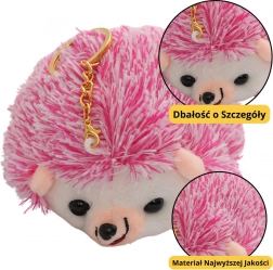 Portachiavi Riccio in Peluche Rosa 9 cm