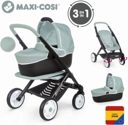 Passeggino combinato per bambole MAXI-COSI 3in1 turchese grigio