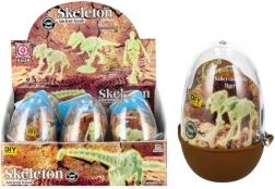 Scheletro di dinosauro fluorescente in uovo di plastica – set da costruzione da collezione