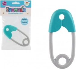Sonaglio per bambini spilla turchese-grigio
