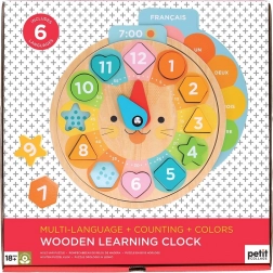 Orologio educativo in legno con animali