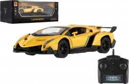 auto rc lamborghini 1:24 con luci 2,4 ghz, giallo