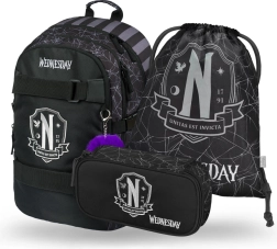 Set scolastico Baagl Wednesday: zaino, astuccio e sacca