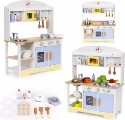 cucina giocattolo in legno con forno, lavatrice e microonde ECOTOYS – 12 accessori