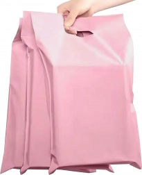 Buste postali in plastica rosa con manico 540 × 700 + 70 mm, 50 pz