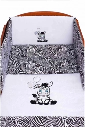 Set biancheria da letto per bambini 3 pezzi New Baby Zebra, bianco-nero, 100 × 135 cm