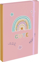 BAAGL cartellina A4 per quaderni, Arcobaleno rosa